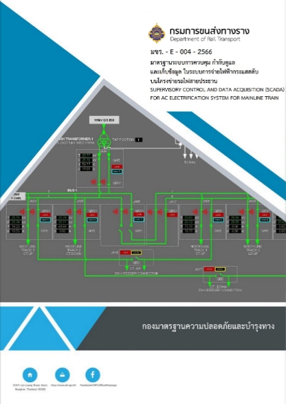 มขร. มาตรฐานระบบการควบคุม กำกับดูแล และเก็บข้อมูล ในระบบจ่ายไฟฟ้ากระแสสลับบนโครงข่ายรถไฟสายประธาน