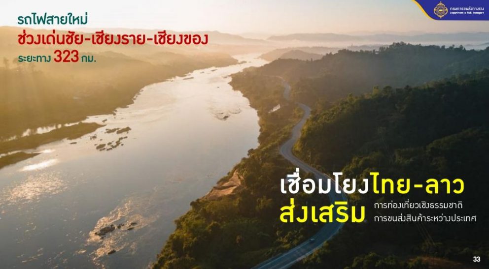 กรมการขนส่งทางราง ร่วมเตรียมความพร้อมเพื่อเพิ่มศักยภาพการแข่งขันของกลุ่มจังหวัดภาคเหนือรองรับและเชื่อมโยงเส้นทางระบบขนส่งทางรางสายใหม่ “รถไฟทางคู่สายเด่นชัย-เชียงราย-เชียงของ”